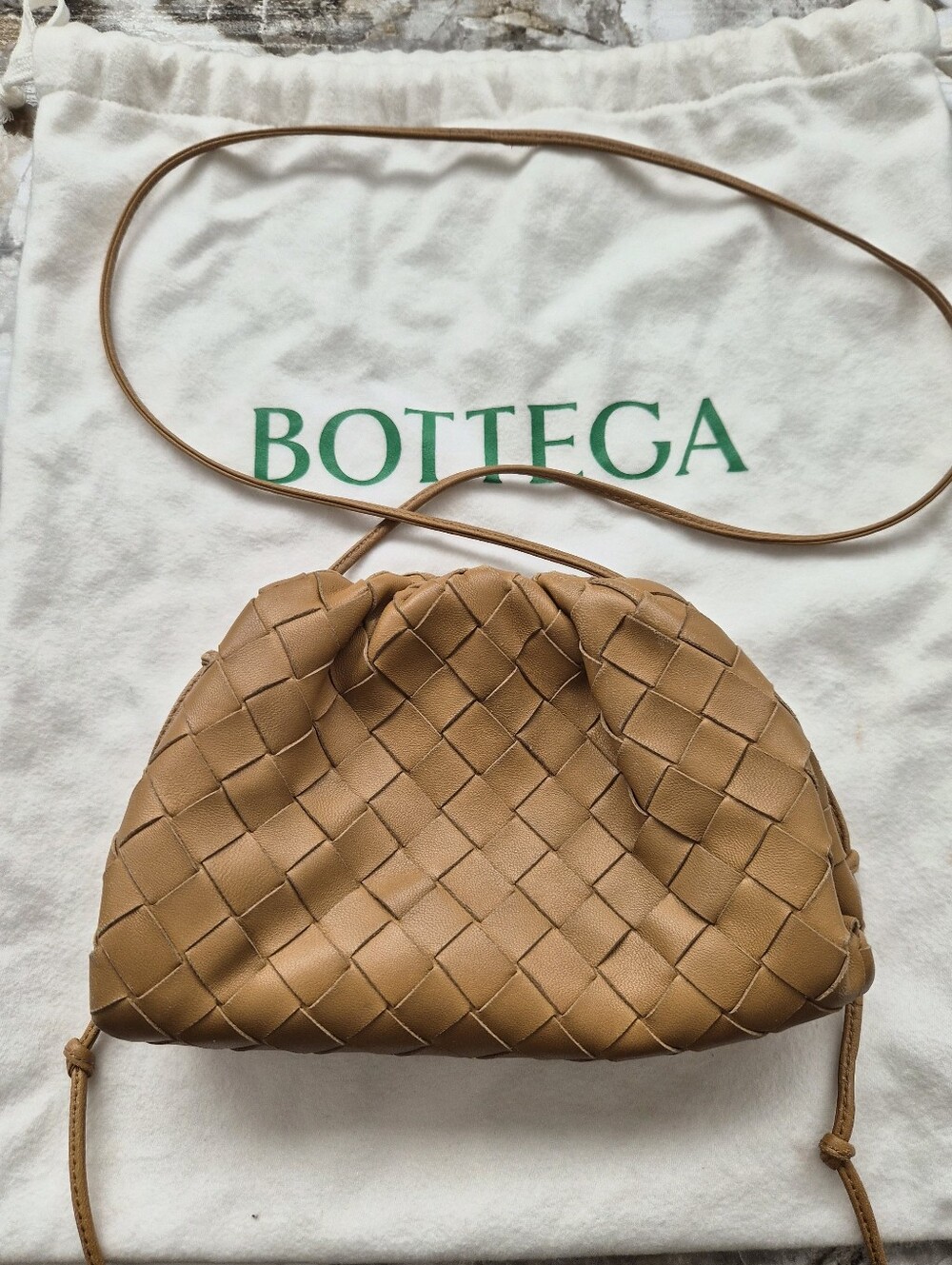Bottega Veneta Intrecciato Mini Pouch Caramel